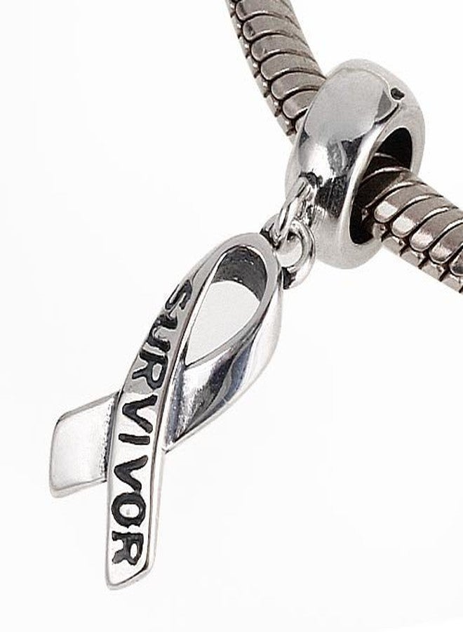 ARTCHARM Survivor Ribbon Dangle Charm - 925 Sterling Silver - fit Women Charms Bracelets - Image 5